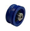 DYNSO Blue-Line deurrol, 47mm, asgat M8, dubbel rillig, toepasbaar op Thyssen ECD schachtdeur