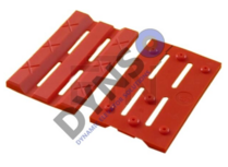 Guide shoe FS10, rood, 140x29,5x30mm, for rail 10mm