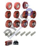 Basis Revisionsset KONE AMD Kabinent&uuml;r, Teleskop, 3-fl&uuml;gelig (50mm T&uuml;rrollen)