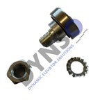 Feststellrolle 30mm Metall, mit zentrischer Welle und ebener Passfl&auml;che, M10 x 35