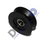 T&uuml;rrolle 56mm mit V-Nut, V=47mm, B=19mm, Achsloch=12mm