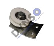 Kabelrolle 40mm auf Montageplatte mit V-Nut, H=28mm, B=11mm