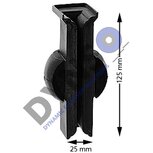 Thyssen doorguide, 127x34 for 9mm rail(excl. gummibal)
