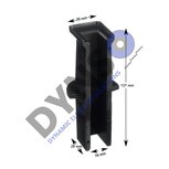 Thyssen doorguide, 127x34 for 16mm rail(excl. gummibal)