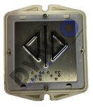 Kronenberg Drucktaster, T&uuml;r &ouml;ffnen, silberner Drucktaster mit Braille, L12.40.022.3