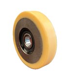 Kooileider rol / kooiloopwiel/ Vulkolan rol &oslash; 120/17 x 30 mm stalen kern 2 lagers