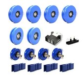 Basis revisieset Starlift schachtdeur, Telescoop, ronde rail 85mm rol, 2 vleugels