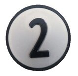 Kone, drukknop plaatje tbv KSS drukknop, nummer 2, achtergrond grijs