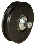 Deurrol, 65mm, rond loopvlak, 10mm as met inwendig M6, toepasbaar op Meiller Nova C45 en TTS/TTK45 langzame vleugel