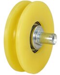 Deurrol, 65mm, inwendig schroefdraad, zware uitvoering, toepasbaar op Meiller model 31/32  cabine/schachtdeur vanaf 2010
