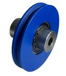 DYNSO Blue Line, 64mm, incl. bus met 8mm asgat, toepasbaar op Kone Espace schachtdeur (kabelrol voor tussen looprails)