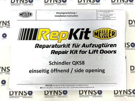 DYNSO/M-Schindler QKS8 kooideur aandrijving ombouwpakket, Centraal openen, inclusief nieuwe ontgrendelschaats
