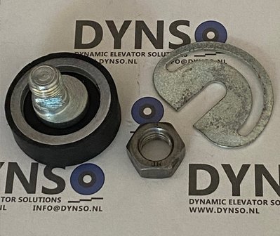 Mitsubishi gegenroller 40*14mm met rubber loopvlak, as M12, excentrisch