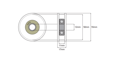 Sematic III doorroller, 55/50/12x17.5mm