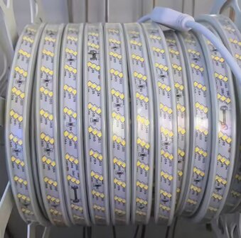 Flex shaft lighting 20 meters, 230V, IP65, 6500K, 180LEDs p/m, incl. wall plugs and transparent tyrapps