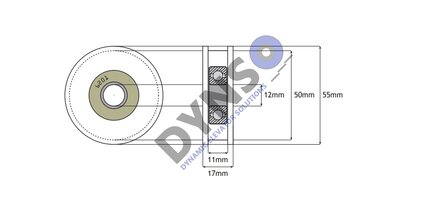 DYNSO Sematic lll T&uuml;rroller, 55/50/12x17.5mm