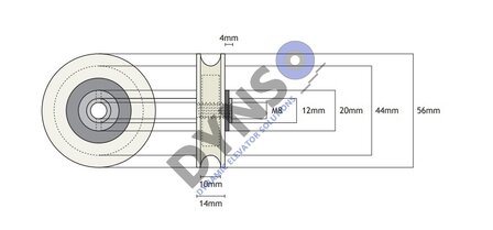 Kone doorroller Isola 56mm