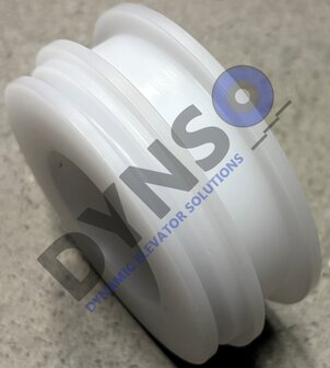 DYNSO Thyssen T&uuml;rrolle inkl. Kabelnut, 70mm, Wellenloch 10mm, WEISS