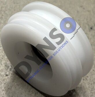 DYNSO Thyssen T&uuml;rrolle inkl. Kabelnut, 70mm, Wellenloch 10mm, WEISS