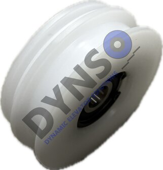 DYNSO Thyssen T&uuml;rrolle inkl. Kabelnut, 70mm, Wellenloch 10mm, WEISS