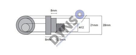 DYNSO Otis steel Lock roller excentric 28mm / M12 TECHNA DOOR