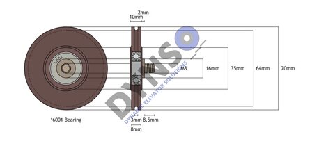 Kone roperoller AMD 70mm