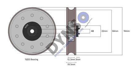 Kone Rollen AMD Rot 94mm, centrisch M8