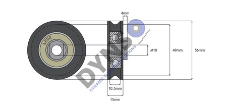 Selcom doorroller Hydra 56mm / M10x16mm