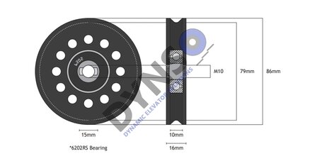 Selcom doorroller pegasus 86mm