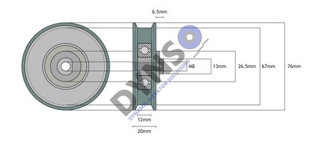 Otis doorroller Techna 76mm vlakke rail