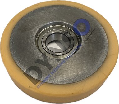 Cage guide roller / cage running wheel / Vulkolan roller 120/25x25 steel core 1 ball bearing