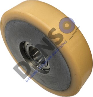 Cage guide roller / cage running wheel / Vulkolan roller 120/25x25 steel core 1 ball bearing