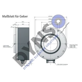 Hohlwellen Encoder HWG-UG1-42, Welle &Oslash; 42mm, 1024 Impulse/U, 4.75V-30V, 4 Tracks, 10m Cable and mounting material