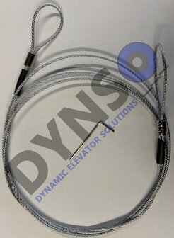 Otis Uni Feststellgewicht Kabel 2mm L&auml;nge 2500mm 2x Endanschlag zur Herstellung einer 2-seitigen Kabelschlaufe