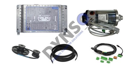 Sematic Cabin door drive replacement set CDD6, consisting of motor, control, cable set, Poulyset and 3 meter toothed belt.