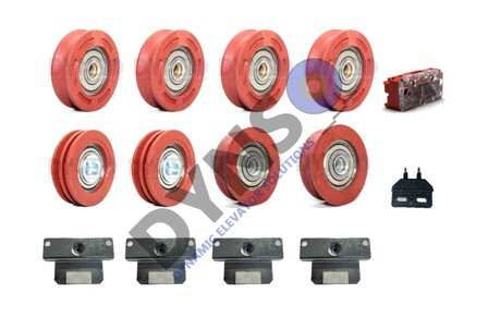 Basic revision kit KONE AMD Cabin door telescope 2 wings (50mm door rollers)
