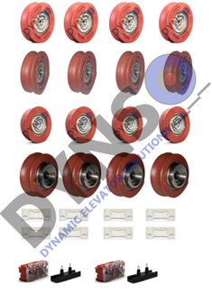 Basic revision set KONE AMD Central open landing door 4 wings (50mm rollers)