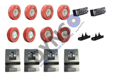 Basis Revisionsset KONE AMD Kabinent&uuml;r zentral offen 2 Fl&uuml;gel (50mm T&uuml;rrollen)