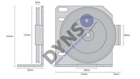 Kone roperollerler AMD Left including bracket