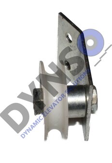 Kabelrolle 40mm auf Montageplatte mit V-Nut, H=28mm, B=11mm