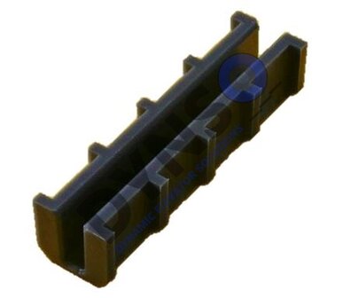 KONE F&uuml;hrungsschuh, Monospace, schwarz mit Rippen, 9mm