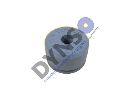 Lift buffer D3, &oslash; 125 x 80 mm, with round steel plate meets standard EN 81-20/50 (lift directive 2014/33/EU)