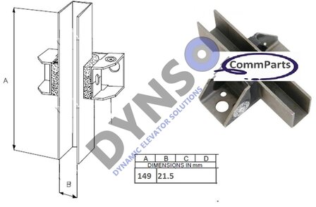 Otis F&uuml;hrungsschuh halter, Gen2, 149 mm