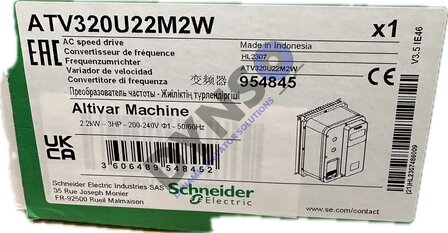 Schneider ATV320 Frequentieregelaar - 2,2kW - 200V - 1 fase zonder vario, ATV320U22M2W