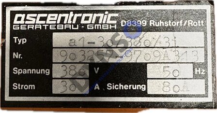 Ascentronic nieuwe regelaar - 30A/380V, OTPAI251.TR1