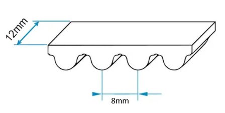 *niet meer leverbaar* Otis, tandriem GMP/AT120 cabinedeur 8M-12mm (vervangend type DC03-30-003)