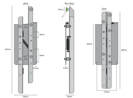 Otis Ontgrendelschaats, rechts openen, FAA24390D1