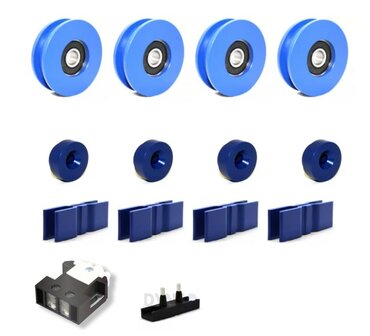 Basis revisieset Starlift kooideur, Centraal open, vlakke rail 70mm rol, 2 vleugels
