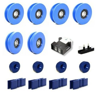 Basis revisieset Starlift Kooideur, Telescoop, vlakke rail 70mm rol, 2 vleugels