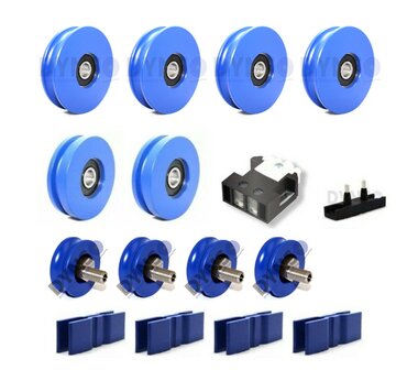 Basis revisieset Starlift kooideur, Telescoop, ronde rail 85mm rol, 2 vleugels